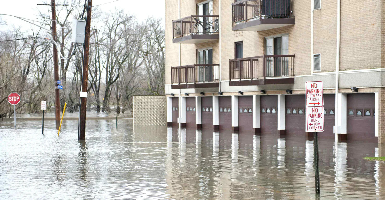 flood in residential area