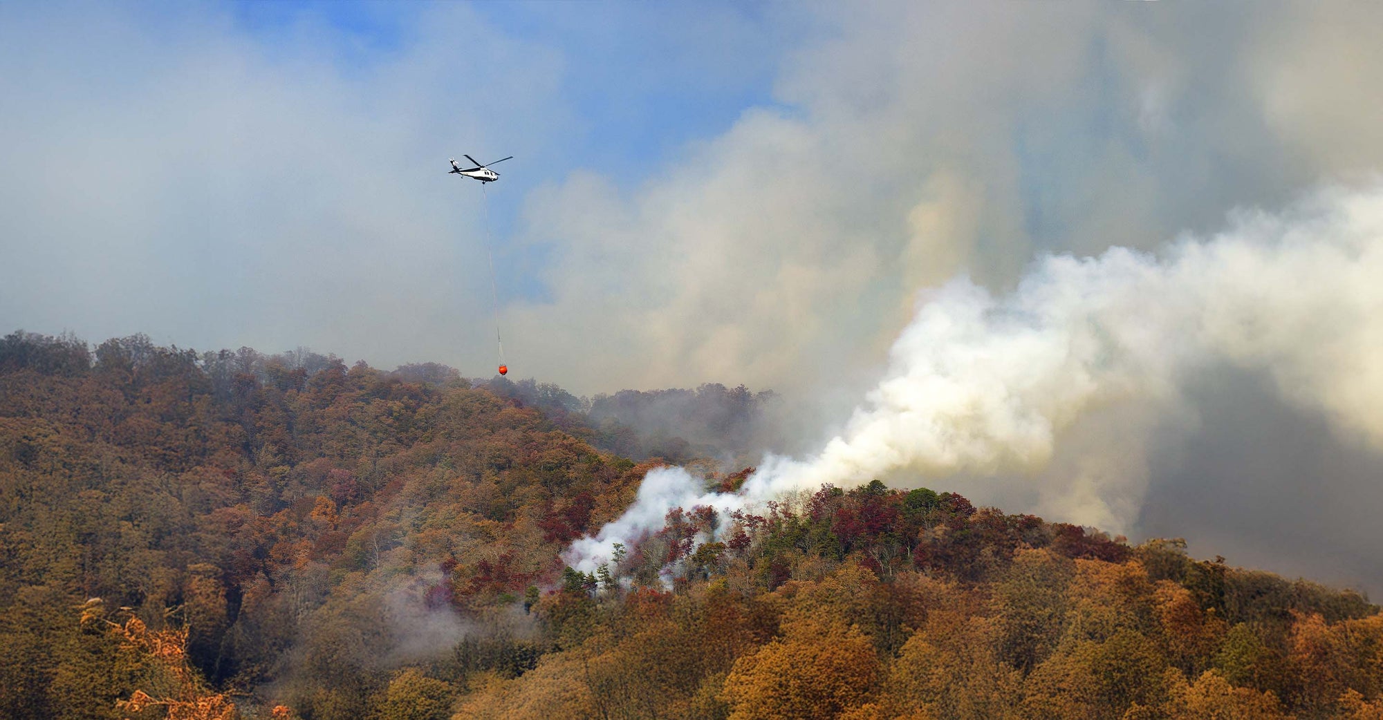 Fire in mountains